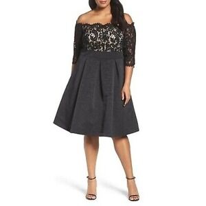 NWT‎ Eliza J Off-the-Shoulder Lace Dress - Size 8P